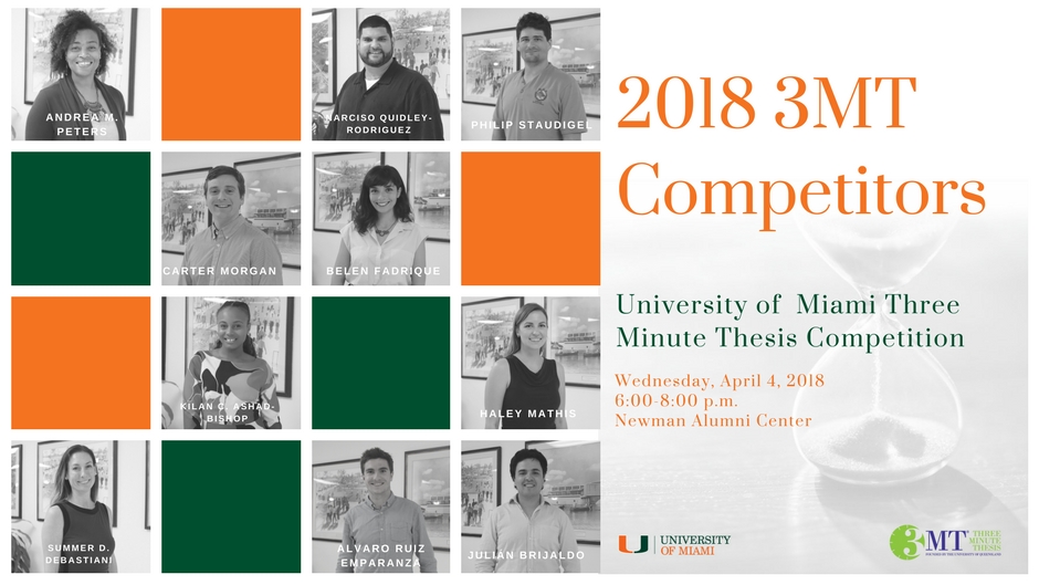 Three Minute Thesis 2018 Competitors